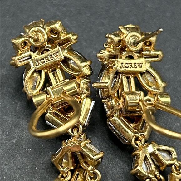 J. Crew Lever Back Crystal Sparkle Drop Earrings - Picture 5 of 7